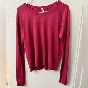 lululemon athletica Long Sleeve Swiftly Race Length Top in Berry Size 10